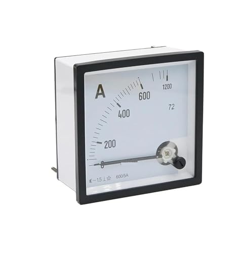 SQ-72 Zeigertyp AC-Amperemeter 2-mal Überlast 5A 10A 20A 30A 50/5A 100/5A 72x72mm 1 Stücke(75A(5A)) von RWGBSFJQ