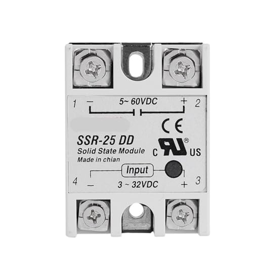 SSR-25DD SSR Solid State Modul Relais 25A DC-DC Einphasig Eingangsspannung 3-32V DC bis 5-60V DC Steuerlast 25DD 1St SSR-25DD SSR Solid State Modul Relais 25A DC-DC Einphasig Eingangsspannung 3-32V DC bis 5-60V DC Steuerlast 25DD 1St von RWGBSFJQ