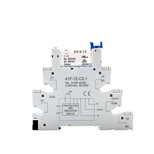 Schlankes Relais HF-41F 5 V 12 V 24 V Hochfrequenzrelais Basis DIN-Schienenrelais 41F-5-ZS41F-12-ZS41F-24-ZS LED 6A 1 Stücke(1PCS 5V) von RWGBSFJQ
