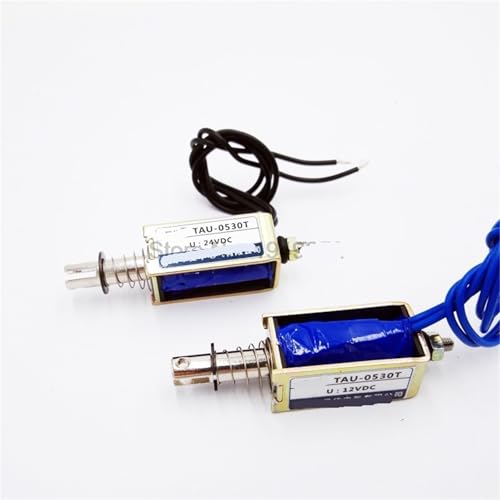 TAU-0530 DC12V 24V Push-Pull-Elektromagnet, Hubweite 10 mm, Haltekraft 700 g, 1 Stück(0530 12VDC) von RWGBSFJQ