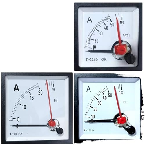 Zeigertyp AC-Amperemeter 5A10A20A30A50A100/5A 200/5A Zwei Zeiger Rot 1 Stücke(100A(5A),96 * 96mm) von RWGBSFJQ