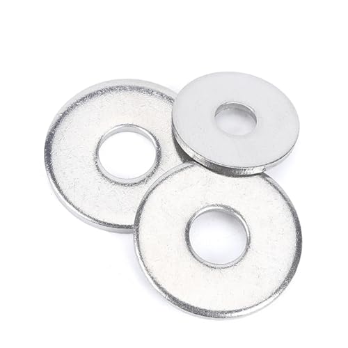 Cxiang-Flache Unterlegscheiben 6# 8# 10# 12# 1/4 5/16 3/8 7/16 1/2 9/16 5/8 3/4 7/8 304 Stainless Steel Flat Washer Shim Metal Gasket Rings Spacer, für Bolzenschraube(2 (2.3mm) (50pcs)) von RWLQWEA