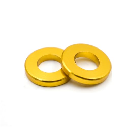 Cxiang-Flache Unterlegscheiben Aluminium Alloy Anodised M3 Colourful Flat Washer Spacer Gasket Thickness 0.25mm 0.5mm 1mm 1.5mm 2mm 2.5mm 3mm, 20PCS, für Bolzenschraube(Gold,M3x6x0.25) von RWLQWEA