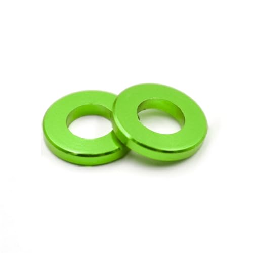 Cxiang-Flache Unterlegscheiben Aluminium Alloy Anodised M3 Colourful Flat Washer Spacer Gasket Thickness 0.25mm 0.5mm 1mm 1.5mm 2mm 2.5mm 3mm, 20PCS, für Bolzenschraube(Green,M3x6x3) von RWLQWEA