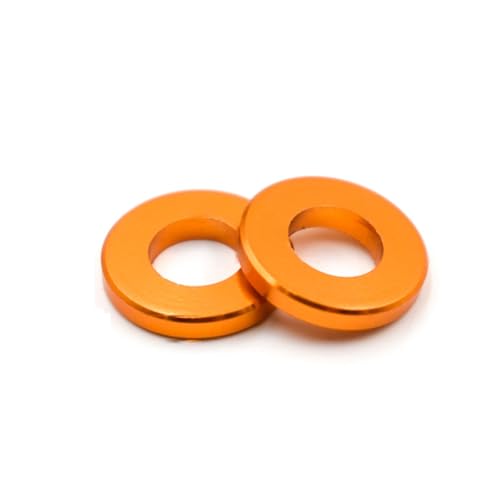 Cxiang-Flache Unterlegscheiben Aluminium Alloy Anodised M3 Colourful Flat Washer Spacer Gasket Thickness 0.25mm 0.5mm 1mm 1.5mm 2mm 2.5mm 3mm, 20PCS, für Bolzenschraube(Orange,M3x6x1.5) von RWLQWEA