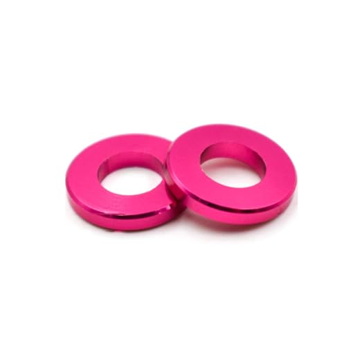 Cxiang-Flache Unterlegscheiben Aluminium Alloy Anodised M3 Colourful Flat Washer Spacer Gasket Thickness 0.25mm 0.5mm 1mm 1.5mm 2mm 2.5mm 3mm, 20PCS, für Bolzenschraube(Pink,M3x6x2.5) von RWLQWEA