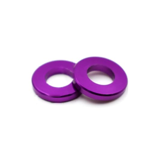Cxiang-Flache Unterlegscheiben Aluminium Alloy Anodised M3 Colourful Flat Washer Spacer Gasket Thickness 0.25mm 0.5mm 1mm 1.5mm 2mm 2.5mm 3mm, 20PCS, für Bolzenschraube(Purple,M3x6x0.25) von RWLQWEA