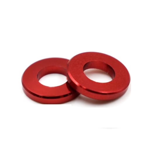 Cxiang-Flache Unterlegscheiben Aluminium Alloy Anodised M3 Colourful Flat Washer Spacer Gasket Thickness 0.25mm 0.5mm 1mm 1.5mm 2mm 2.5mm 3mm, 20PCS, für Bolzenschraube(Red,M3x6x1.5) von RWLQWEA