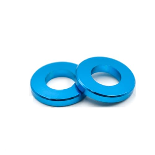 Cxiang-Flache Unterlegscheiben Aluminium Alloy Anodised M3 Colourful Flat Washer Spacer Gasket Thickness 0.25mm 0.5mm 1mm 1.5mm 2mm 2.5mm 3mm, 20PCS, für Bolzenschraube(Sky blue,M3x6x1.5) von RWLQWEA