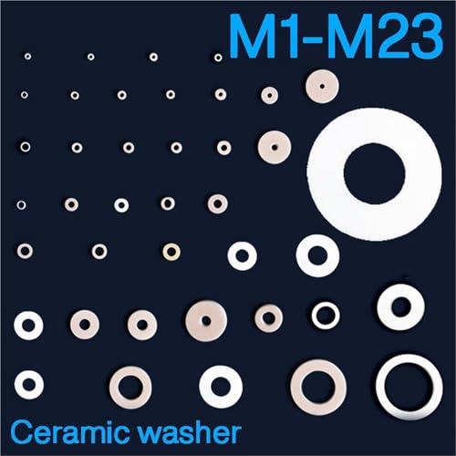 Cxiang-Flache Unterlegscheiben M1 M2 M3 - M23 Alumina Ceramic Washer Spacer High Temperature Resistant Gasket Ring Insulating Ceramic Oring, für Bolzenschraube(M23x39x10(2PCS)) von RWLQWEA
