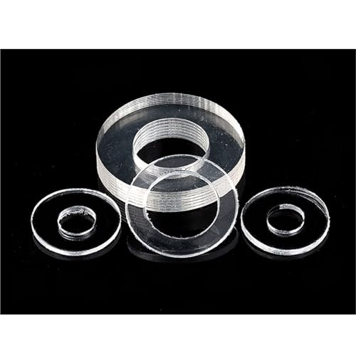 Cxiang-Flache Unterlegscheiben M1.2 M1.4 M1.7 M1.8 -M12 Soft/Hard Plastic PVC Transparent Insulating Plain Gasket Ring Spacer Flat Washer, für Bolzenschraube(Hard,M2.2x6x1(100pcs)) von RWLQWEA