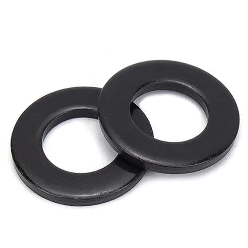 Cxiang-Flache Unterlegscheiben M1.6 - M16 Black Galvanized 304 Stainless Steel Thin Flat Washer Gasket Meson Washer Black Zinc Plated, für Bolzenschraube(M3x6x0.5 x100pcs) von RWLQWEA