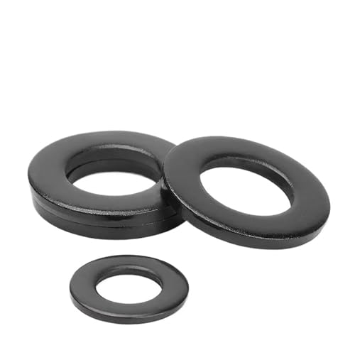 Cxiang-Flache Unterlegscheiben M1.6 M2 M2.5 M3 M3.5 M4 Black 304 Stainless Steel Enlarged Super Thin Flat Washers, für Bolzenschraube(M4x9x0.8 100pcs) von RWLQWEA