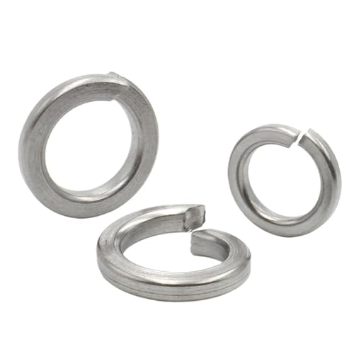 Cxiang-Flache Unterlegscheiben M1.6 M2 M2.5 M3 M4 M5 M6 M8 M10 M12 M16 M24 M27 M30 304 Stainless Steel Spring Split Lock Washer Elastic Gasket, für Bolzenschraube(M2.5 (50pcs)) von RWLQWEA