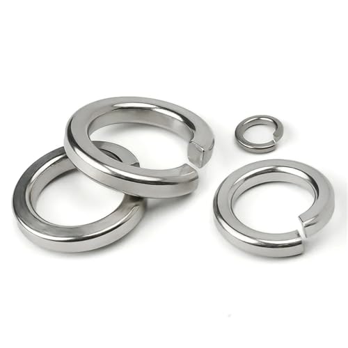 Cxiang-Flache Unterlegscheiben M1.6 M2 M2.5 M4 M5 M6 M8 M10 M12- M33 304 Stainless Steel Spring Split Lock Washer Elastic Gasket für Bolzenschraube(M1.6 (300pcs)) von RWLQWEA