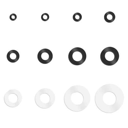 Cxiang-Flache Unterlegscheiben M2 - M12 Black White Plastic Nylon Flat Washer Plane Spacer Insulation Gasket Ring For Screw Bolt, 100pcs, für Bolzenschraube(WHITE,M2x5x1mm) von RWLQWEA