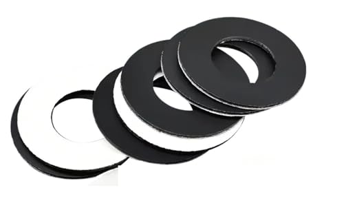 Cxiang-Flache Unterlegscheiben M2-M12 Transparent/Black Flat Gasket Single Sided Adhesive Backed PVC Adhesive Plastic Round Washer Hard Washer, für Bolzenschraube(M5x12mmx1mm(200pcs)) von RWLQWEA