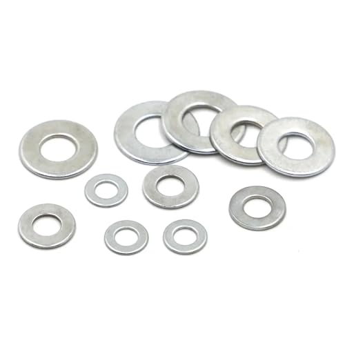 Cxiang-Flache Unterlegscheiben M2 M2.5 M3 M3.5 M4 M5 M6 M8 M10 M12 M14 M16 Zinc-plated Steel Flat Washer Plain Washer Flat Gasket Rings, für Bolzenschraube(100pcs M2.5) von RWLQWEA