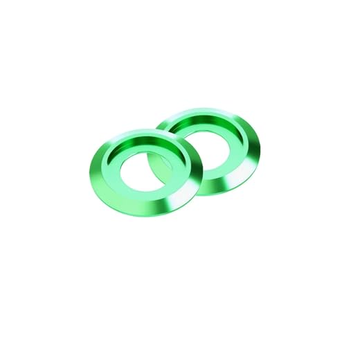 Cxiang-Flache Unterlegscheiben M2 M2.5 M3 M4 M5 M6 M8 Aluminum Cup Head Washer Anodized Colourful Gasket For Button Head Screw Round Washer, für Bolzenschraube(Green,M2.5 (20Pcs)) von RWLQWEA
