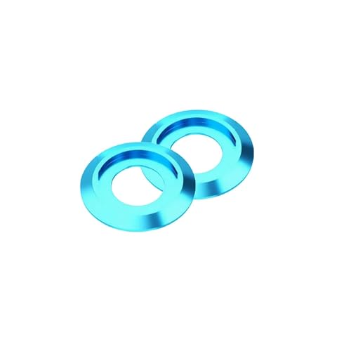 Cxiang-Flache Unterlegscheiben M2 M2.5 M3 M4 M5 M6 M8 Aluminum Cup Head Washer Anodized Colourful Gasket For Button Head Screw Round Washer, für Bolzenschraube(Light blue,M4 (20Pcs)) von RWLQWEA