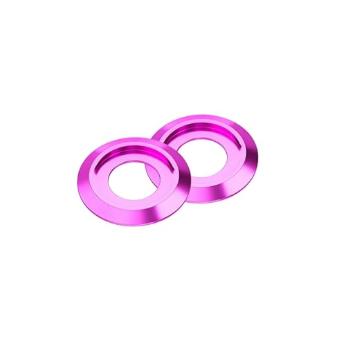 Cxiang-Flache Unterlegscheiben M2 M2.5 M3 M4 M5 M6 M8 Aluminum Cup Head Washer Anodized Colourful Gasket For Button Head Screw Round Washer, für Bolzenschraube(Pink,M2 (20Pcs)) von RWLQWEA