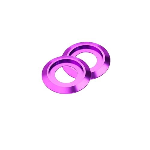 Cxiang-Flache Unterlegscheiben M2 M2.5 M3 M4 M5 M6 M8 Aluminum Cup Head Washer Anodized Colourful Gasket For Button Head Screw Round Washer, für Bolzenschraube(Purple,M4 (20Pcs)) von RWLQWEA