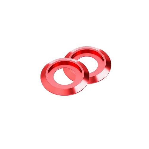 Cxiang-Flache Unterlegscheiben M2 M2.5 M3 M4 M5 M6 M8 Aluminum Cup Head Washer Anodized Colourful Gasket For Button Head Screw Round Washer, für Bolzenschraube(Red,M2 (20Pcs)) von RWLQWEA