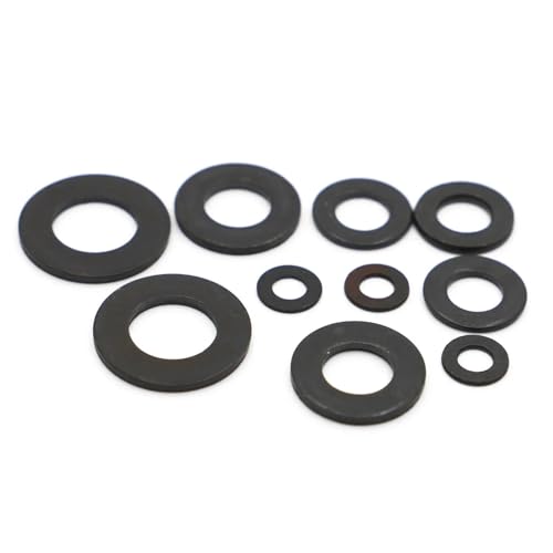 Cxiang-Flache Unterlegscheiben M2 M2.5 M3 M4 M5 M6 M8 M10 M12 M14 M16 M20 M22 M24 GB97 Black Grade 8.8 Carbon Steel Flat Washer Plain Gasket Pad, für Bolzenschraube(5pcs M16) von RWLQWEA