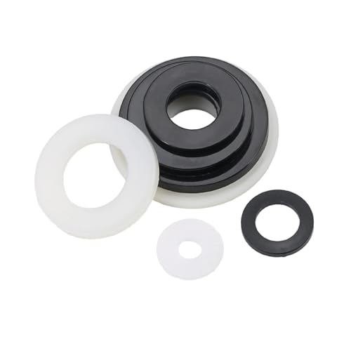 Cxiang-Flache Unterlegscheiben M2 M2.5 M3 M4 M5 M6 M8 M10 M12 White Black Plastic Nylon Flat Washer Insulation Gasket Ring For Screws，100pcs， für Bolzenschraube(WHITE,M12x20x2mm) von RWLQWEA
