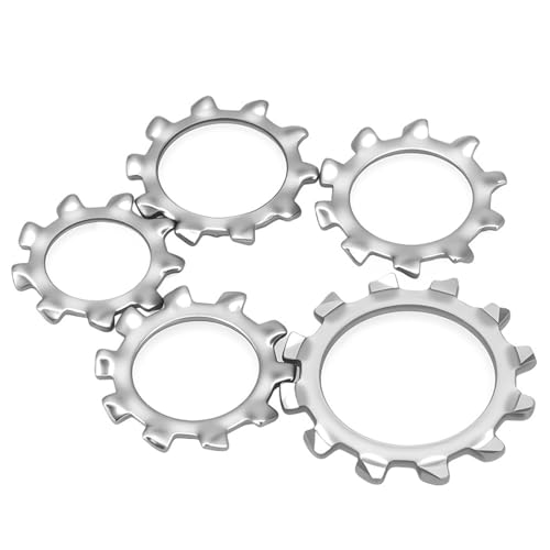 Cxiang-Flache Unterlegscheiben M2.5 M3 M4 M5 M6-M30 Lock Gasket 304 Stainless Steel External Tooth Star Lock Washers, für Bolzenschraube(M3(100pcs)) von RWLQWEA