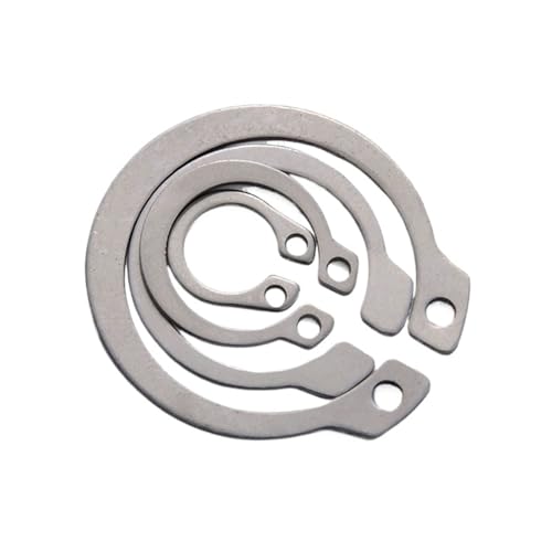 Cxiang-Flache Unterlegscheiben M3 M4 M5 M6 M7 M8-M75 A2 Stainless Steel C-clip Washers Internal External Retaining Rings For Shaft Circlips Ring, für Bolzenschraube(M17-10pcs) von RWLQWEA