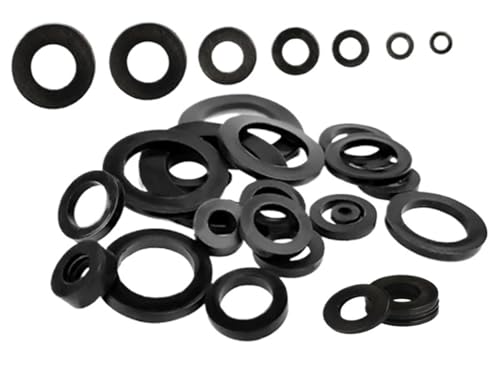 Cxiang-Flache Unterlegscheiben M3 M4 M5 M6 M8 M10 M12 Black Plastic Rubber Flat Washer Plane Spacer Insulation Gasket Rings For Screw Bolt, für Bolzenschraube(M8x16mm 50PCS) von RWLQWEA