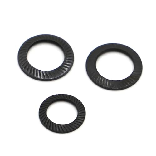 Cxiang-Flache Unterlegscheiben M3 M4 M5 M6 M8 M10 M12 M14 M16 Black Carbon Steel Lock Washers With Doule Faced Printing, für Bolzenschraube(M16 5pcs) von RWLQWEA