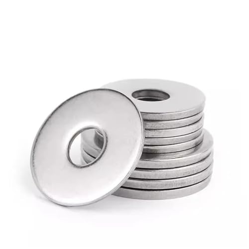 Cxiang-Flache Unterlegscheiben M4 M5 304 Stainless Steel Extra Large Big Size Thick Flat Washers Oversize Plain Gaskets, für Bolzenschraube(M4x10x0.8 100pcs) von RWLQWEA