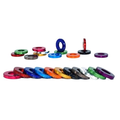 Cxiang-Flache Unterlegscheiben M5 M6 M8 M10 Aluminum Flat Washer Multi-corlor Aluminum Bushing Gasket Washers Plain For RC Model Parts, 10pcs, für Bolzenschraube(Purple,M8x16x2) von RWLQWEA