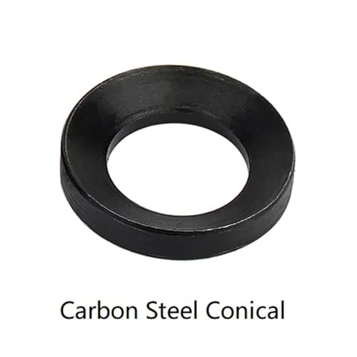 Cxiang-Flache Unterlegscheiben M6 - M48 304 Stainless Steel Carbon Steel Conical Spherical Washer Countersunk Washer Concave Convex Cone Gasket, für Bolzenschraube(Black Conical,M6-5pcs) von RWLQWEA