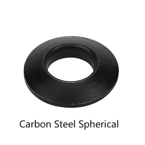 Cxiang-Flache Unterlegscheiben M6 - M48 304 Stainless Steel Carbon Steel Conical Spherical Washer Countersunk Washer Concave Convex Cone Gasket, für Bolzenschraube(Black Spherical,M30-1pcs) von RWLQWEA