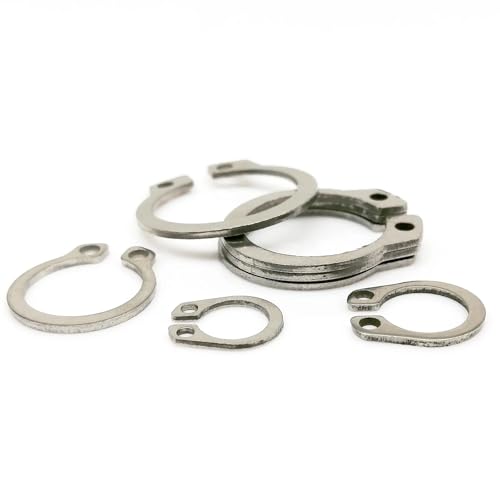 Cxiang-Flache Unterlegscheiben M6 To M40 304 Stainless Steel Black 65mn Manganese Shaft Retaining Snap Ring Washer Bearing C Type External Circlip, für Bolzenschraube(304 stainless steel,M11 25pcs) von RWLQWEA