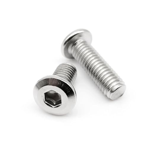 Mdingbao-Strukturschrauben M2 M2.5 M3 M4 M5 M6 M8 304 A2 Stainless SteelLarge Flat Hex Hexagon Socket Connect Joint Bolt Furniture Rivet Screw, Stark verschleißfest(50pcs M2x10mm) von RWLQWEA