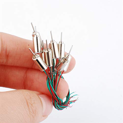 RWLQWEA Cxiang-Dc Motor 10 Stück 4 * 8mm Coreless DC Motor Super High Speed ​​3V DC 60 mA 70000RPM 0408-4035 für RC Hubschrauberflugzeuge, hohe Belastbarkeit von RWLQWEA