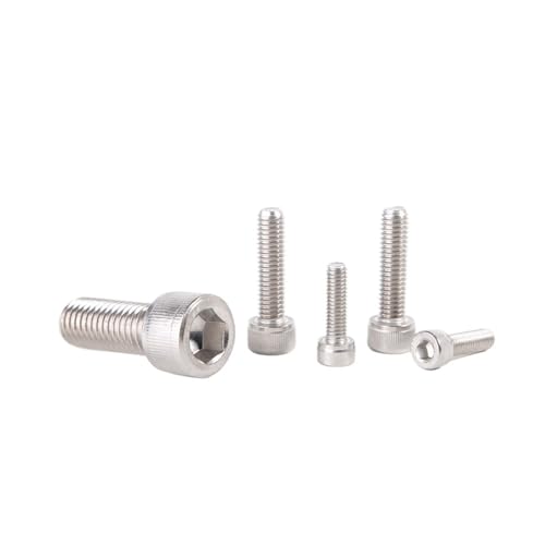RWLQWEA Mdingbao-Strukturschrauben M1.4 M1.6 M2 M2.5 M3 M4 M5 M6 M8 A2-70 304 Stainless Steel Full Thread Hex Socket Head Cap Screw Allen Bolt, Stark verschleißfest(45mm,50pcs M2) von RWLQWEA