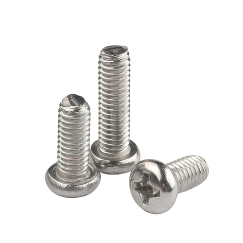RWLQWEA Mdingbao-Strukturschrauben M1.6 M2 M2.5 M3 M4 M5 M6 304 Stainless Steel Cross Recessed Pan Head Screw, Stark verschleißfest(18 Mm,M3.5 x 50Pieces) von RWLQWEA