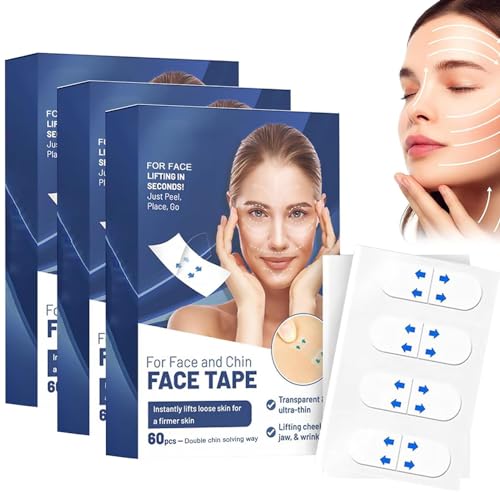 180 piezas Cinta facial Cryptofocus,cinta de estiramiento facial instantáneo,Cinta invisible para levantar la cara,Cinta facial que levanta Invisible,Cintas faciales para levantar la piel flácida von RWRAPS