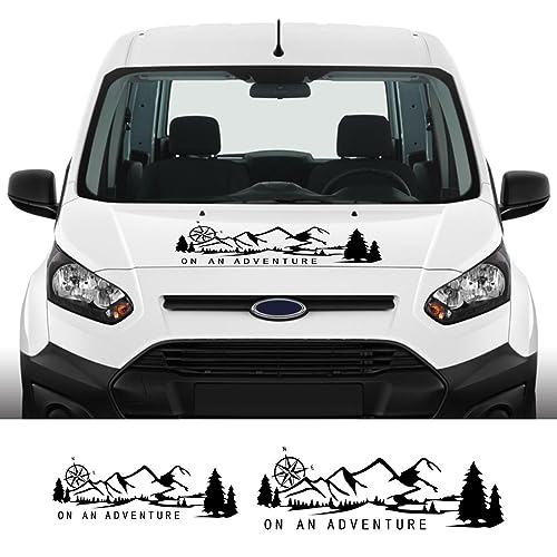 RWRAPS 2 Teile/los Autoaufkleber Camper Hood Tür Dekor Berg Grafik Aufkleber, Passend für Ford Transit Custom MK6 MK7 MK8 Zubehör von RWRAPS