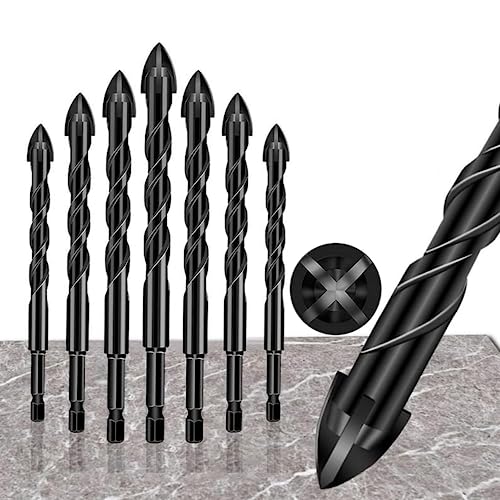 RWRAPS 4-Edge Cross Drill Bit Set 7pcs, Masonry Drill Bit Set, Hex Shank Drill Bit Set,Multi-Functio Universal Drill Bit for Ceramic Tile,Wall,Cement,Wood RWRAPS 4-Edge Cross Drill Bit Set 7pcs, Masonry Drill Bit Set, Hex Shank Drill Bit Set,Multi-Functio Universal Drill Bit for Ceramic Tile,Wall,Cement,Wood von RWRAPS