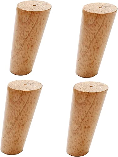 RWRAPS Konische Tischbeine aus Massivholz, rutschfeste Sofabeine, Tischbeine für DIY-Möbel, 4er-Set, für Betten, Fernsehschränke, Schränke, mit Zubehör (12 cm) () von RWRAPS