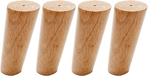 RWRAPS Konische Tischbeine aus Massivholz, rutschfeste Sofabeine, Tischbeine für DIY-Möbel, 4er-Set, für Betten, Fernsehschränke, Schränke, mit Zubehör (12 cm) () von RWRAPS