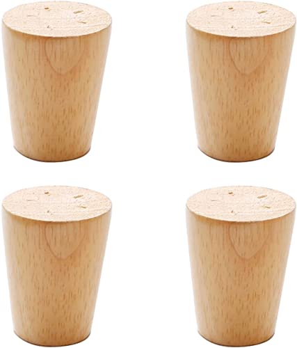 RWRAPS Konische Tischbeine aus massivem Holz, rutschfeste Sofabeine, DIY-Ersatzteile, 4er-Set, für Betten, TV-Schränke, Schränke, mit Zubehör (8 cm) () von RWRAPS