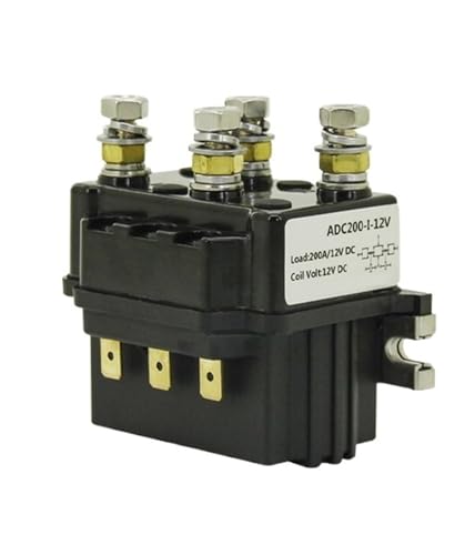 RWRAPS gleichstromschütz ADC200-I 2NO+2NC 12V 24V 36V 48V 200A Kurzzeitarbeit DC-Umkehrschütz for elektrische Winde (Color : 12Vdc) von RWRAPS