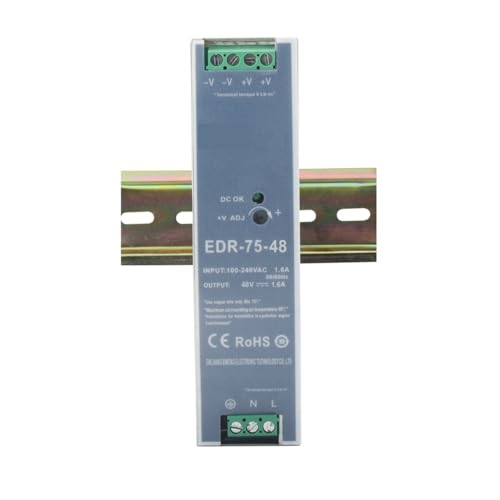 hutschienen-netzteil EDR-75-12 75 W 12 VDC 6,3 A AC/DC-Din-Schienen-Netzteil (Size : 48V, Color : 75W) von RWRAPS